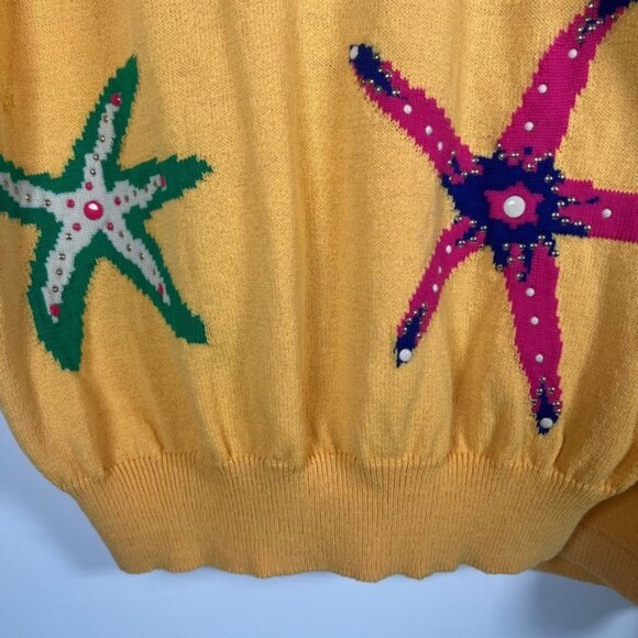 ST. JOHN SEPARATES Made in USA 🇺🇸 Starfish Print Knit Top Sz M & Shorts Sz 10 - Picture 15 of 16